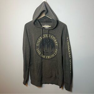Unsalted Coast Hoodie Unisex L Gray Pullover Lightweight Sweatshirt